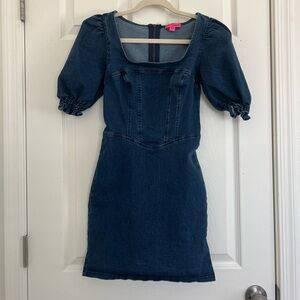 BETSEY JOHNSON Blue Denim Mini Dress